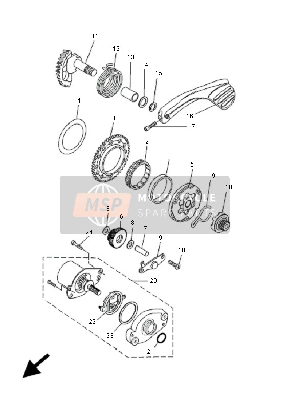 4SBH18001000, Anlasser Kompl., Yamaha, 2